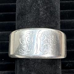 RARE James Avery Sterling Silver Monogramed Cuff Bracelet